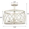 Treviso Farmhouse 3-Light Drum Semi Flush Mount Ceiling Light Metal Shade Antique White – Antique White  |   Semi-Flush Mount Ceiling Lights Ceiling Lighting Semi-Flush Mount Ceiling Lights