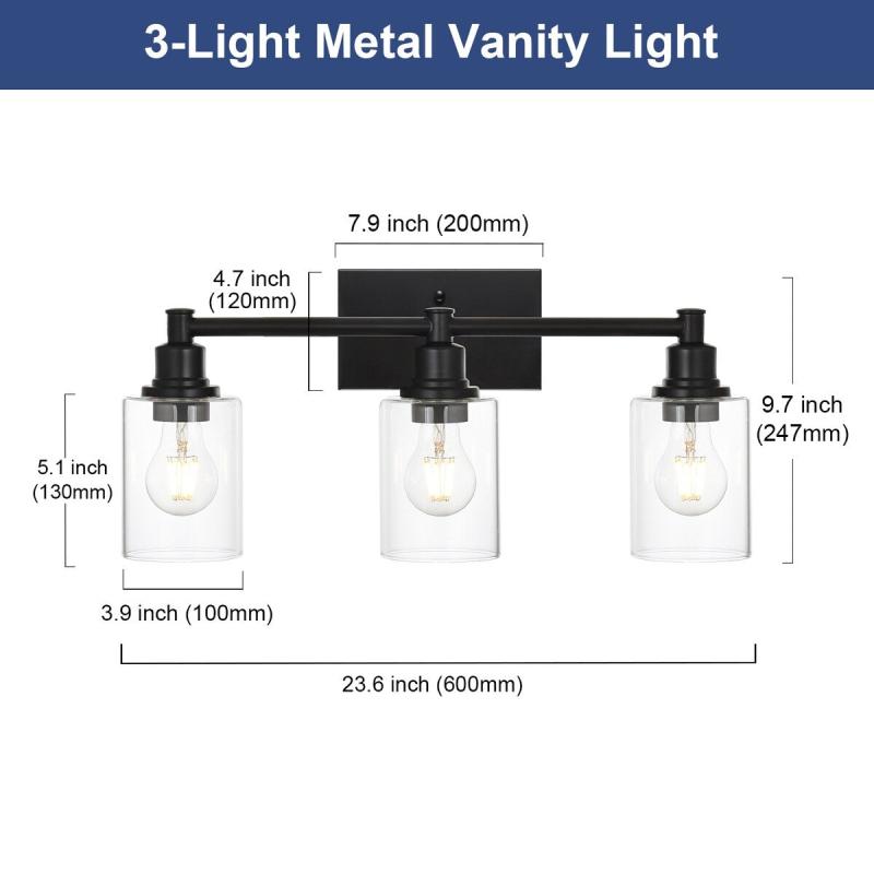 Vanity Lighting Fixtures Black Wall Mount Lights  |   Wall Sconces Wall Lighting Black/Brushed Nickel