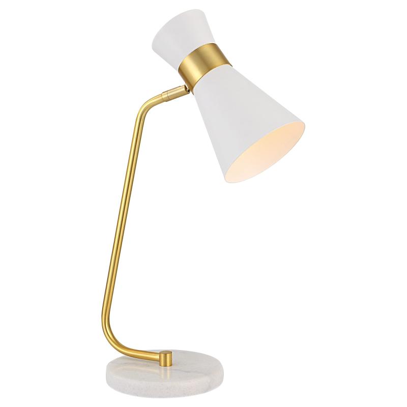 White Desk Lamp with Gold Finish – 13″D x 13″W x 22″H  |   Desk Lamps Desk Lamps Desk Lamps