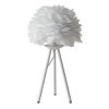 White Iron Table Lamp With White Goose Feather  |   Desk Lamps Desk Lamps Desk Lamps