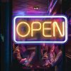 Wikineon “OPEN” LED Neon USB Powered Horizontal hanging 16″x9″  |   Night Lights Night Lights Night Lights