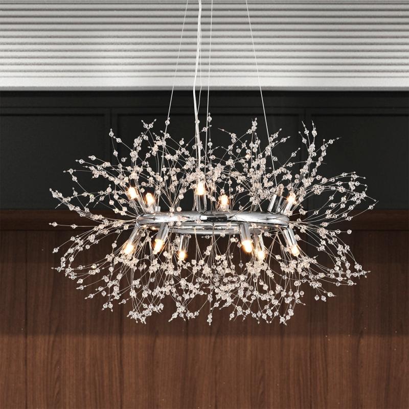 Xhosa 30 Inch chrome Polish Crystal Chandelier 12 Light  |   Chandeliers Ceiling Lighting Chandeliers