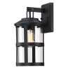 1-light outdoor wall light with clear glass and black finish  |   Flush Mount Wall Lights Flush Mount Wall Lights Flush Mount Wall Lights