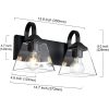 2 light glass wall sconce black industrial wall light fixture  |   Wall Sconces Wall Lighting Black