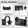 2 light glass wall sconce black industrial wall light fixture  |   Wall Sconces Wall Lighting Black