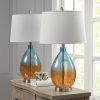 27″ Modern Curved Colored Glass Table Lamp (Set of 2)  |   Lamp Sets Lamp Sets Lamp Sets