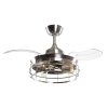 36″ Industrial Retractable 3-Blade Ceiling Fan Chandelier with Remote  |   Ceiling Fans Ceiling Fans Ceiling Fans