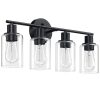 4-Light Bathroom Vanity Light with Clear Glass  |   Bathroom Lighting Bathroom Lighting Bathroom Lighting