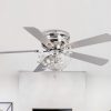 48″ Modern Reversible 5-Blade Crystal Flush Mount Ceiling Fan with Remote  |   Ceiling Fans Ceiling Fans Ceiling Fans