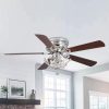 48″ Modern Reversible 5-Blade Crystal Flush Mount Ceiling Fan with Remote  |   Ceiling Fans Ceiling Fans Ceiling Fans