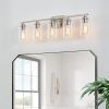 5-Light Dimmable Bathroom Vanity Light with Clear Glass Shade  |   Bathroom Lighting Bathroom Lighting Bathroom Lighting