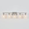 5-Light Dimmable Bathroom Vanity Light with Clear Glass Shade  |   Bathroom Lighting Bathroom Lighting Bathroom Lighting