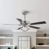 52″ Modern Reversible 5-Blade Chrome Dimmable LED Ceiling Fan with Remote  |   Ceiling Fans Ceiling Fans Ceiling Fans