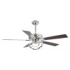 52″ Modern Reversible 5-Blade Chrome Dimmable LED Ceiling Fan with Remote  |   Ceiling Fans Ceiling Fans Ceiling Fans