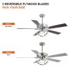 52″ Modern Reversible 5-Blade Chrome Dimmable LED Ceiling Fan with Remote  |   Ceiling Fans Ceiling Fans Ceiling Fans