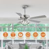 52″ Modern Reversible 5-Blade Chrome Dimmable LED Ceiling Fan with Remote  |   Ceiling Fans Ceiling Fans Ceiling Fans