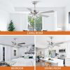 52″ Modern Reversible 5-Blade Chrome Dimmable LED Ceiling Fan with Remote  |   Ceiling Fans Ceiling Fans Ceiling Fans