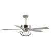 52″ Modern Reversible 5-Blade Chrome Dimmable LED Ceiling Fan with Remote  |   Ceiling Fans Ceiling Fans Ceiling Fans