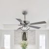 52″ Modern Reversible 5-Blade Chrome Dimmable LED Ceiling Fan with Remote  |   Ceiling Fans Ceiling Fans Ceiling Fans