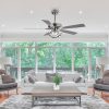 52″ Modern Reversible 5-Blade Chrome Dimmable LED Ceiling Fan with Remote  |   Ceiling Fans Ceiling Fans Ceiling Fans