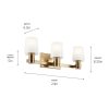 Adani 24 in. 3-Light Bathroom Vanity Light with Opal Glass  |   Bathroom Lighting Bathroom Lighting Bathroom Lighting