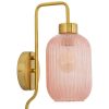 Adrienne Pink Glass and Metal Retro Wall Sconce – 5.375″ x 8.625″ x 32.25″  |   Wall Sconces Wall Lighting Wall Sconces