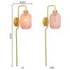 Adrienne Pink Glass and Metal Retro Wall Sconce – 5.375″ x 8.625″ x 32.25″  |   Wall Sconces Wall Lighting Wall Sconces