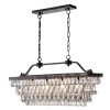 Antique Bronze 4-Light Rectangular Kitchen Island Lighting with Crystal Hanging – Antique Bronze  |   Kitchen Lighting Kitchen Lighting Antique Bronze