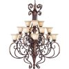 Augusta 15-light 50″ Wide Steel Chandelier – auburn florentine  |   Chandeliers Ceiling Lighting Chandeliers