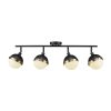 Bari 4-Light Matte Black Track Lighting with Antique Brass Accents  |   Track Lighting Ceiling Lighting Track Lighting