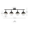 Bari 4-Light Matte Black Track Lighting with Antique Brass Accents  |   Track Lighting Ceiling Lighting Track Lighting