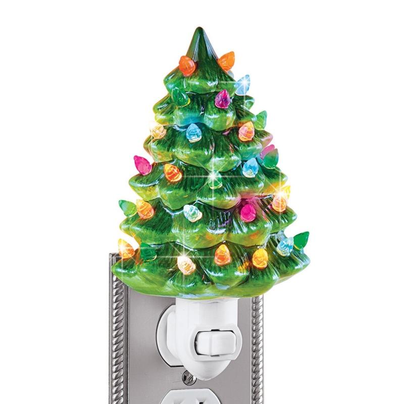 Ceramic Christmas Tree Night Light – 6″H – 8.500 x 5.400 x 5.400  |   Night Lights Night Lights Night Lights