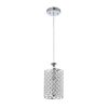 Chrome 1-Light Round Beaded Drum Pendant with Crystals  |   Kitchen Lighting Kitchen Lighting Chrome