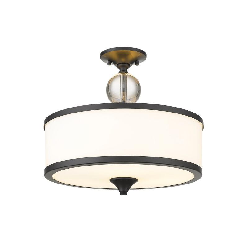 Cosmopolitan 3 Light Semi Flush Mount  |   Semi-Flush Mount Ceiling Lights Ceiling Lighting Matte Black