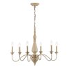 CO-Z 6-Light French Farmhouse Chandelier – Beige  |   Chandeliers Ceiling Lighting Beige