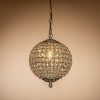 DancyHome 1/3-Light Retro Antique Gold Crystal Globe Chandelier Small Sphere Pendant Light – Antique Gold  |   Kitchen Lighting Kitchen Lighting Kitchen Lighting