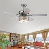 Davrin 5-Blade 52-Inch Chrome Lighted Ceiling Fans with 3-Light Crystal Drum Lamp (Optional Remote)  |   Ceiling Fans Ceiling Fans Ceiling Fans