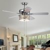 Davrin 5-Blade 52-Inch Chrome Lighted Ceiling Fans with 3-Light Crystal Drum Lamp (Optional Remote)  |   Ceiling Fans Ceiling Fans Ceiling Fans