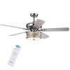 Davrin 5-Blade 52-Inch Chrome Lighted Ceiling Fans with 3-Light Crystal Drum Lamp (Optional Remote)  |   Ceiling Fans Ceiling Fans Ceiling Fans