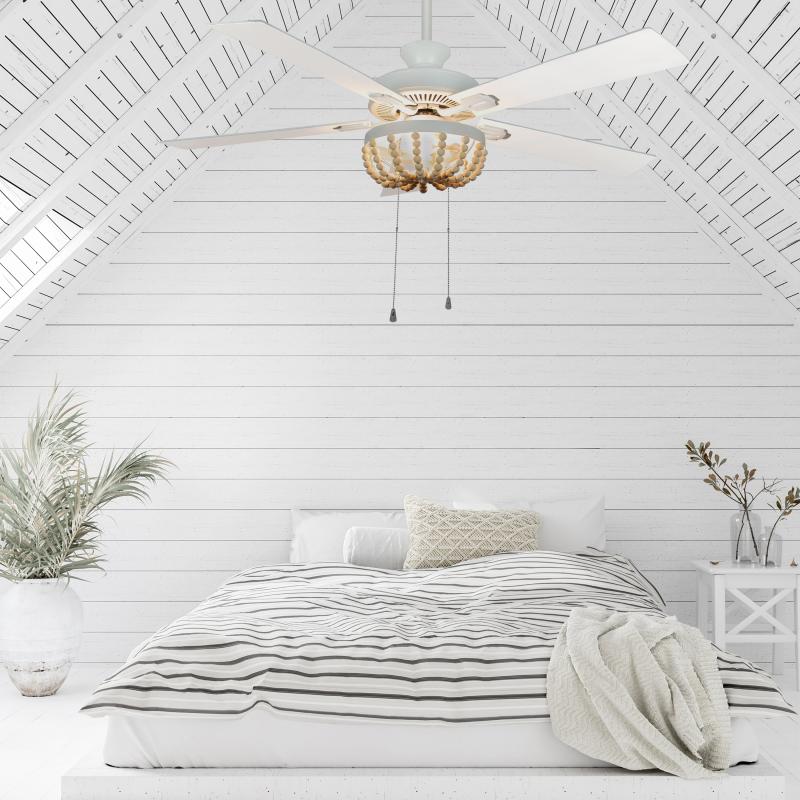 Delilah 52-inch Cream Wood Chandelier LED Ceiling Fan  |   Ceiling Fans Ceiling Fans Ceiling Fans