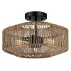 Dorn 2-Light Bohemian Jute Rope Semi-Flush Mount – W14″x H10″ – 14 in. W  |   Semi-Flush Mount Ceiling Lights Ceiling Lighting Semi-Flush Mount Ceiling Lights