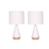 Elise White and Wood Grain Lamp – Set of 2  |   Lamp Sets Lamp Sets Lamp Sets