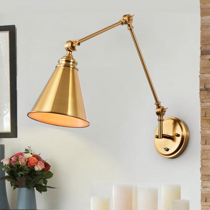 Esmerelda Wall Lamp Sconce Brass Adjustable 1-light  |   Swing Arm Lights Swing Arm Lights Brass