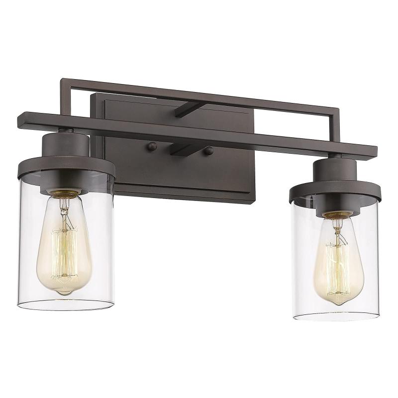 Farmhouse 2-Light Bathroom Vanity Light，Oil Rubbed Bronze Finish with Clear Glass  |   Bathroom Lighting Bathroom Lighting Bathroom Lighting