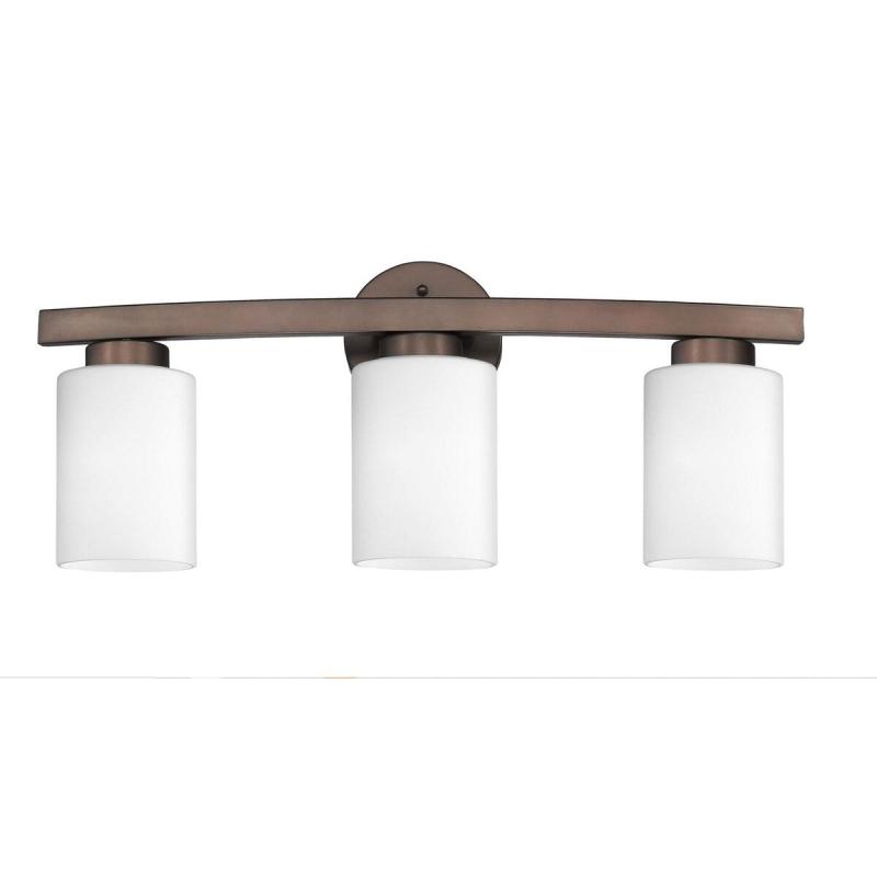 Favorite 3-light Bronze Bath Vanity with Frosted Glass Shades  |   Bathroom Lighting Bathroom Lighting Bathroom Lighting