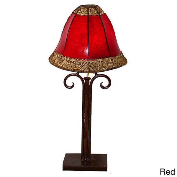 Genuine Leather 'Arabian' Desk Lamp (Morocco)  |   Desk Lamps